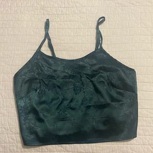 Silk emerald crop tank